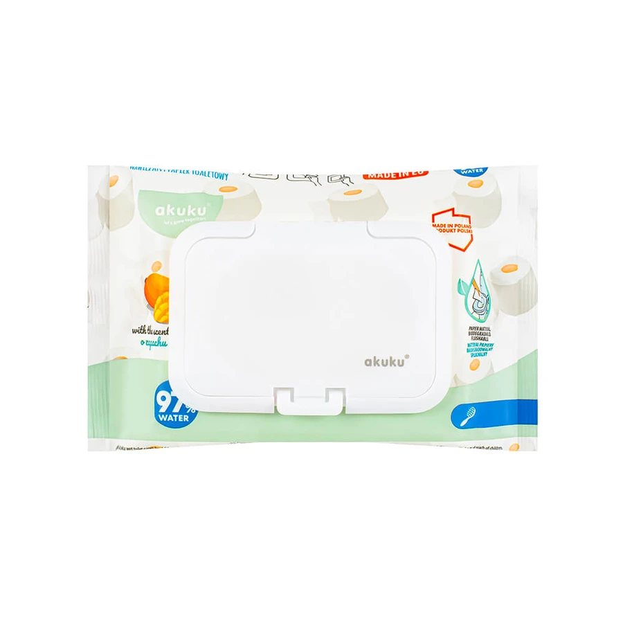 Akkuku, reusable wet wipe lid, universal, white, 1 piece