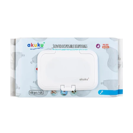 Akkuku, reusable wet wipe lid, universal, white, 1 piece
