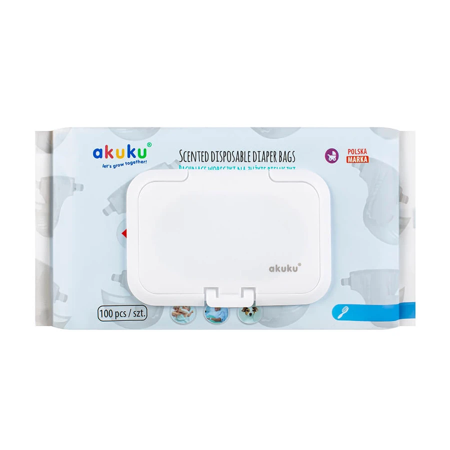 Akkuku, reusable wet wipe lid, universal, white, 1 piece