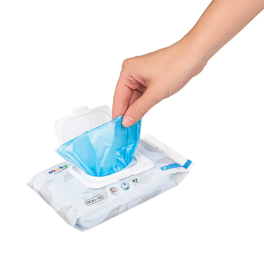 Akkuku, reusable wet wipe lid, universal, white, 1 piece