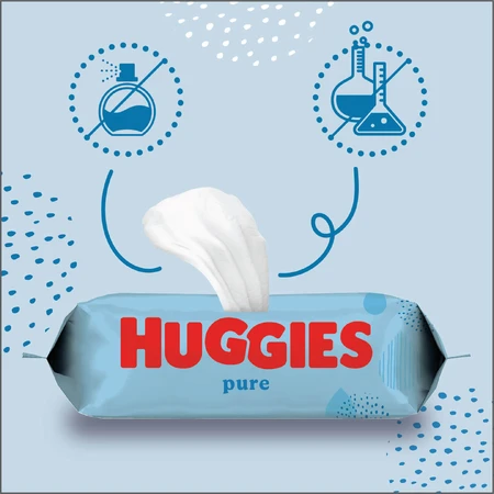 Huggies Pure, vochtige doekjes, 56 stuks