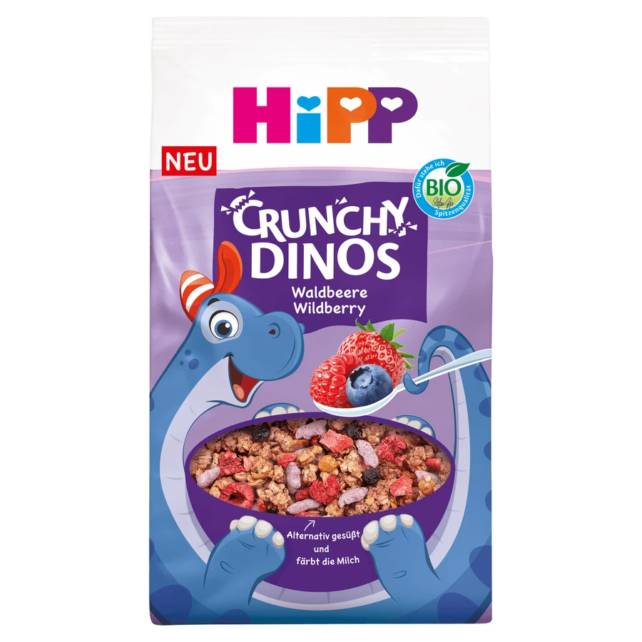 HiPP Crunchy Dinos, Müsli, Waldfrüchte, BIO, ab 3 Jahren, 300 g