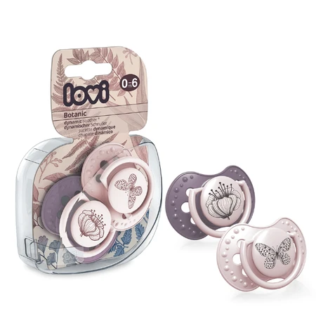 Lovi, fopspeen, 0-6 maanden, silicone, dynamisch, Botanic Girl, 2 stuks