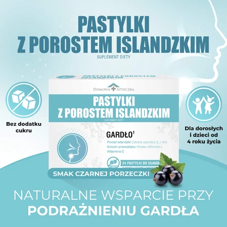 IJslandse korstmospastilles, zwarte bessensmaak, 24 zuigtabletten