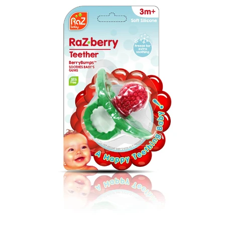 RaZbaby, Silikon-Beißring, saftige Himbeere, ab 3 Monaten, 1 Stück