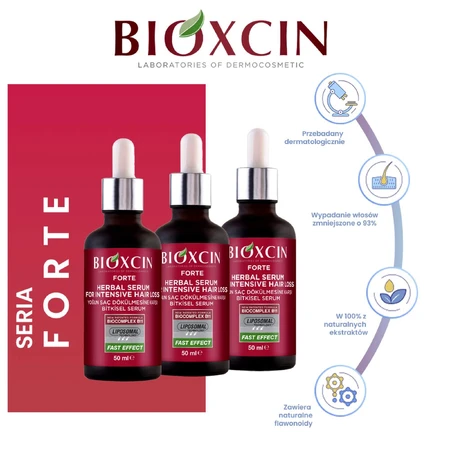 Bioxcin Forte, serum against intensive hair loss, 3 x 50 ml
