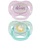Canpol Babies, pacifier, 6-18 months, silicone, symmetrical, Night Glow, purple and blue, 2 pieces