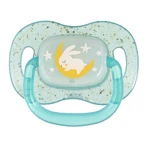 Canpol Babies, pacifier, 6-18 months, silicone, symmetrical, Night Glow, purple and blue, 2 pieces