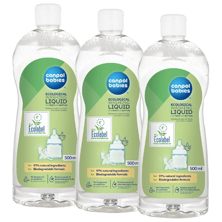 Canpol Babies Set, Reinigungsflüssigkeit für Flaschen und Sauger, hypoallergen, 3 x 500 ml