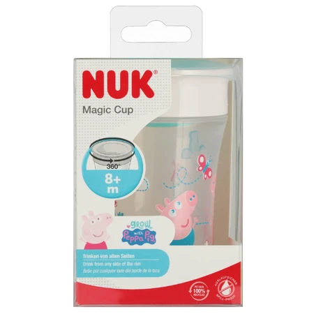 NUK Magic Cup, tasse à boire 360°, à partir de 8 mois, Peppa Pig, 260 ml