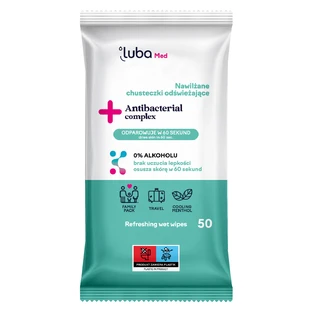 Luba Med Antibacterial Complex, moistened refreshing wipes, 50 pieces