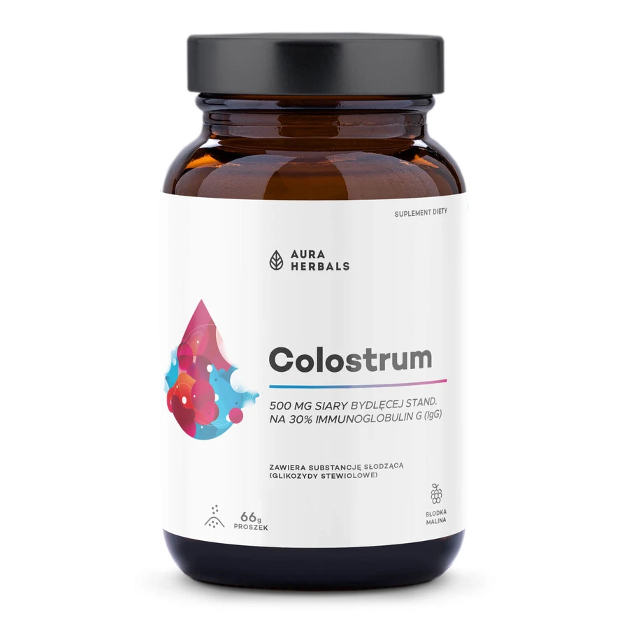 Aura Herbals Colostrum 500 mg, süßer Himbeergeschmack, 66 g