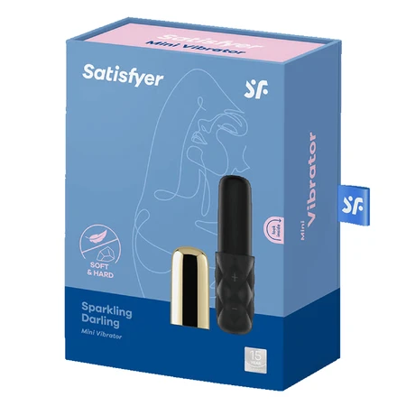 Satisfyer Sparkling Darling, vibrator in etui, zwart en goud
