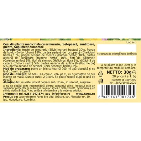 Fares Té Hepatocol D43, 20 sobres