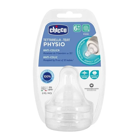 Tetina de silicona anticólico, Physio Perfect5, 2pcs, 6months+, Chicco