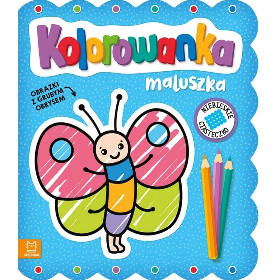 O carte de colorat pentru copii mici. Imagini cu contur gros. Biscuit albastru Agnieszka Bator