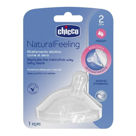 Silikonsauger mit mittlerem Durchfluss, Natural Feeling, 1 Stück, 2 Monate+, Chicco