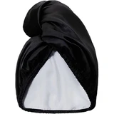 Glov Satin Towel Wrap Double-sided satin hair turban Black.