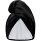 Glov Satin Towel Wrap Doble cara de satén turbante para el pelo Negro