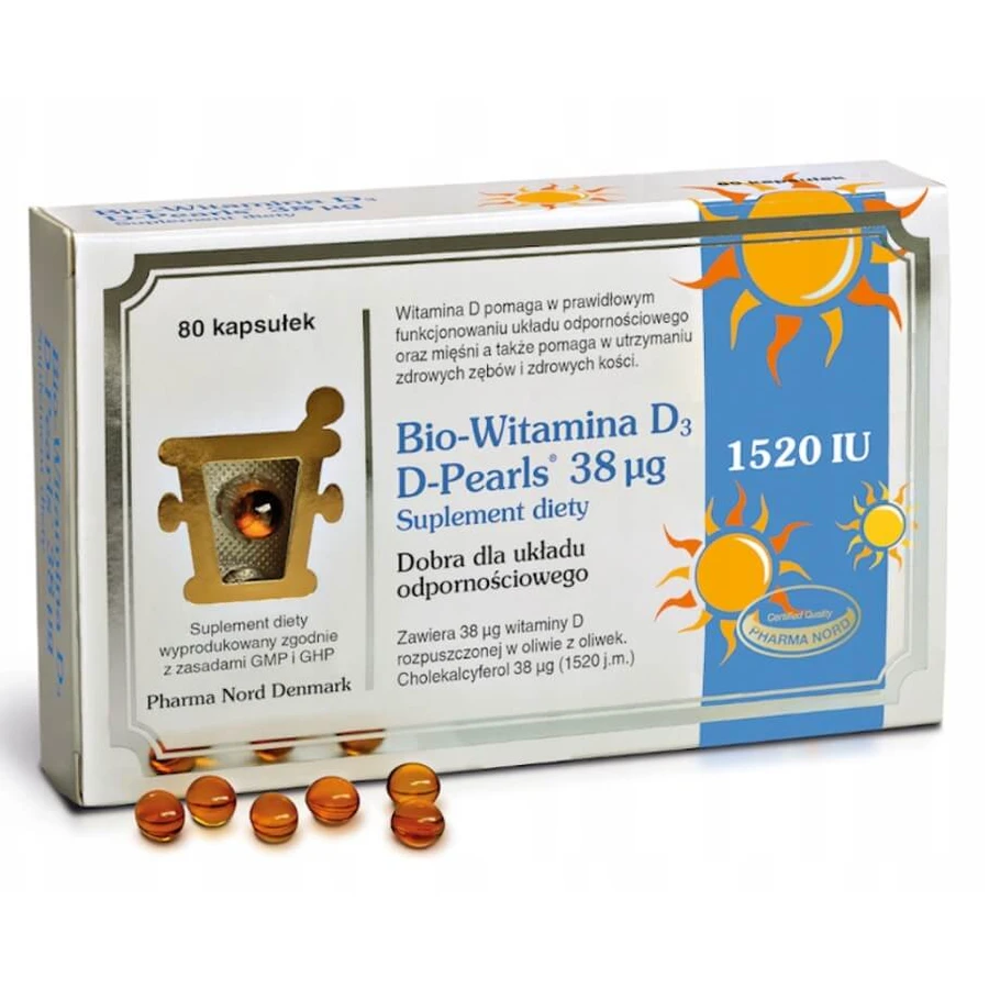 Bio-Vitamin D3, D-Pearls 38mcg, 80 capsules