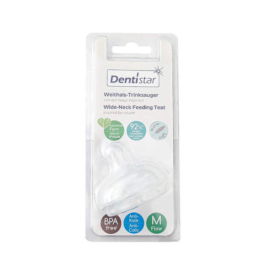 Buy Anti-colic extra-soft silicone wide teat, size M, Dentistar Anti-colic extra-soft silicone wide teat, size M, Dentistar