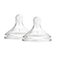 Silicone Wide Neck Bottle Teats, 0 months+, Options+, Level 1, 2 pcs, Dr. Browns