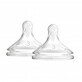 Silicone Wide Neck Bottle Teats, 6 months+, Options+, Level 3, 2 pcs, Dr. Browns