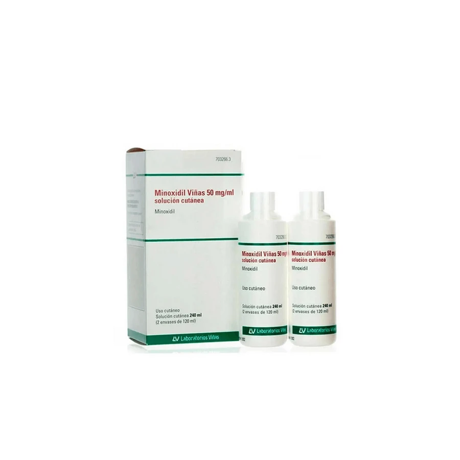 MINOXIDIL VINEYARDS 50 MG/ML SKIN SOLUTION 2 BOTTLES 120 ML