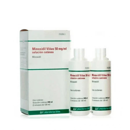 MINOXIDIL VINEYARDS 50 MG/ML SKIN SOLUTION 2 BOTTLES 120 ML
