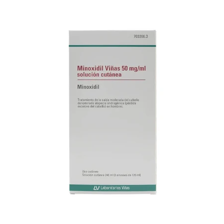MINOXIDIL VINEYARDS 50 MG/ML SKIN SOLUTION 2 BOTTLES 120 ML