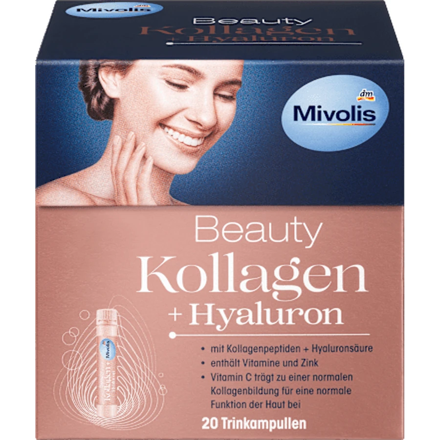 Mivolis Beauty Collageen + Hyaluron, drinkampullen, 20 stuks