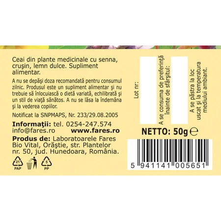 Té laxante, D76, 50 g, Fares