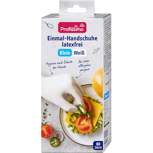 Profissimo Latex-free gloves, small size, 60 pcs