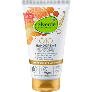 alverde NATURKOSMETIK Crema de Manos Q10 con FPS 20, 75 ml