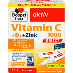 Doppelherz Aktiv Vitamin C 1000 + D3 + Zinc DIRECT, 20 pcs