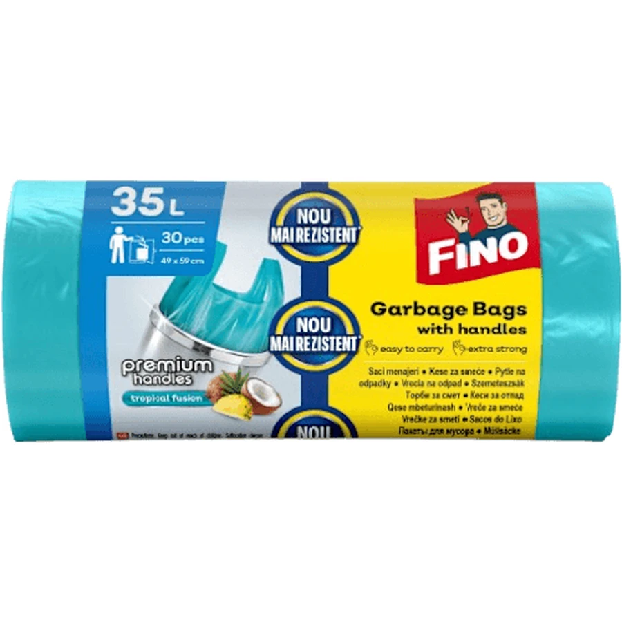 FINO Bolsas de basura con asas 35 litros, 30 uds.