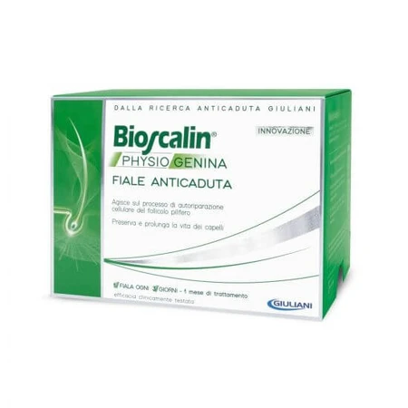 Tratamiento revitalizante contra la caída del cabello Physiogenina, 10 ampollas, Bioscalin