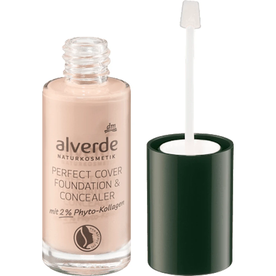 alverde NATURKOSMETIK Perfect Cover 10 Vanille Foundation en Concealer 25 ml