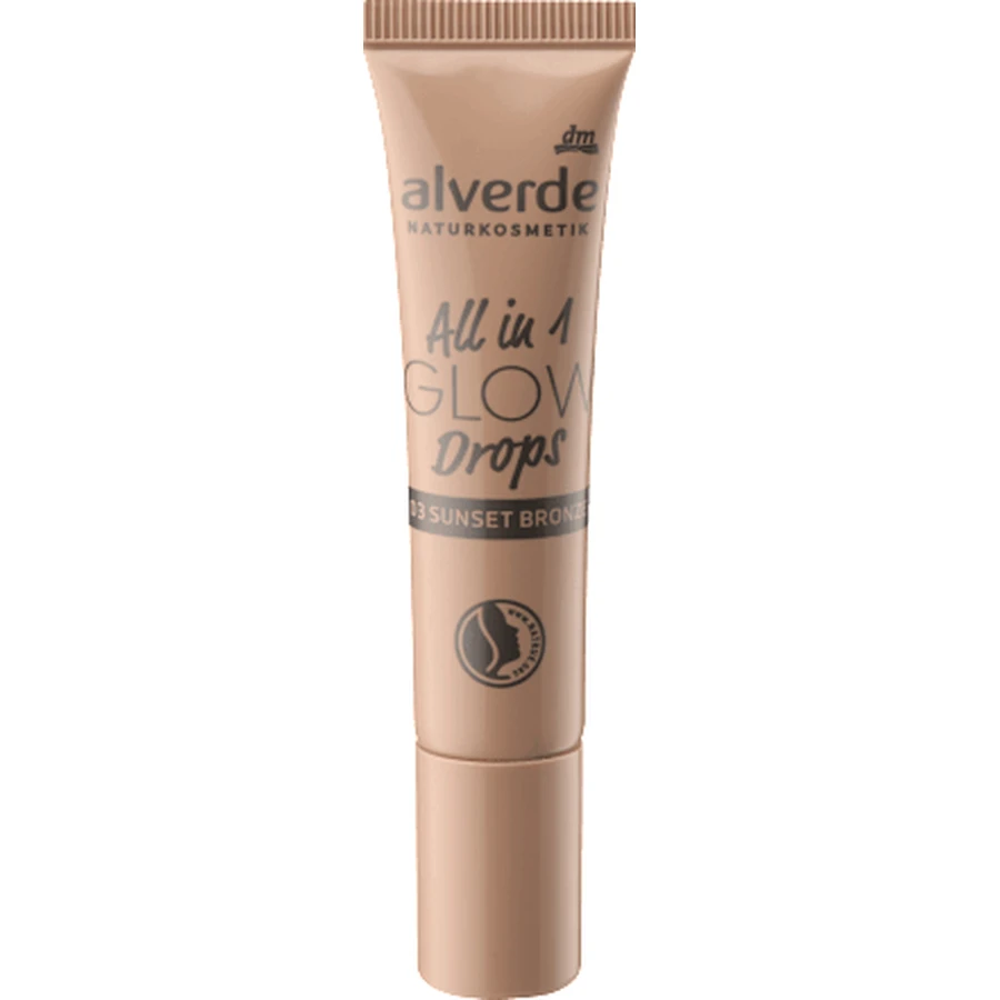 alverde NATURKOSMETIK Iluminador Todo en 1 Gotas 03 Bronceador, 15 ml