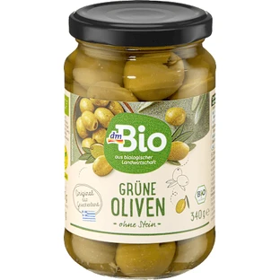 dmBio Aceitunas verdes sin hueso, 180 g