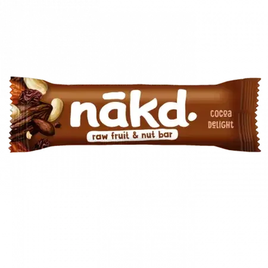 Barre crue végétalienne sans gluten avec délice de cacao, 35 g, Nakd