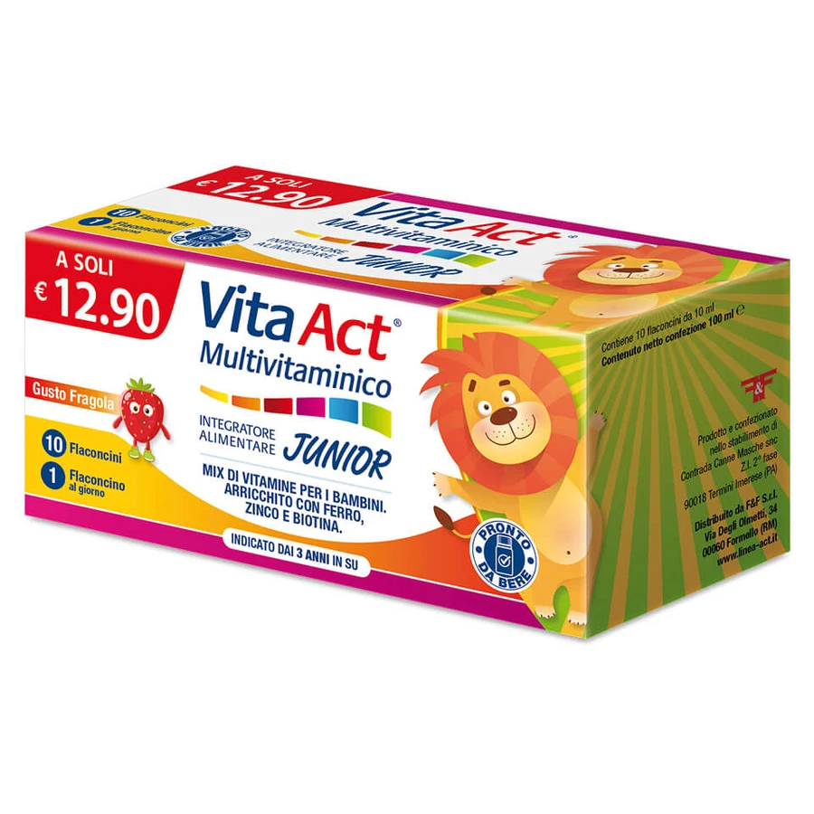 VITA ACT MULTIVITAMIN JUNIOR 10 FLACONS FRAISE