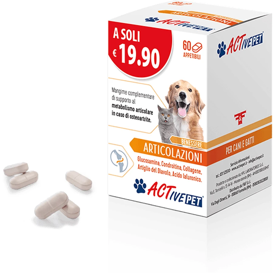 ACTIVE PET WELLNESS GEWRICHTEN 60 SMAKELIJKE TABLETTEN VOOR HONDEN EN KATTEN