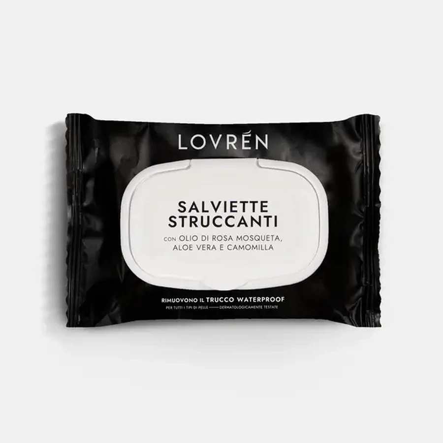 LOVREN TOALLITAS DESMAQUILLANTES RESISTENTES AL AGUA 20UDS.