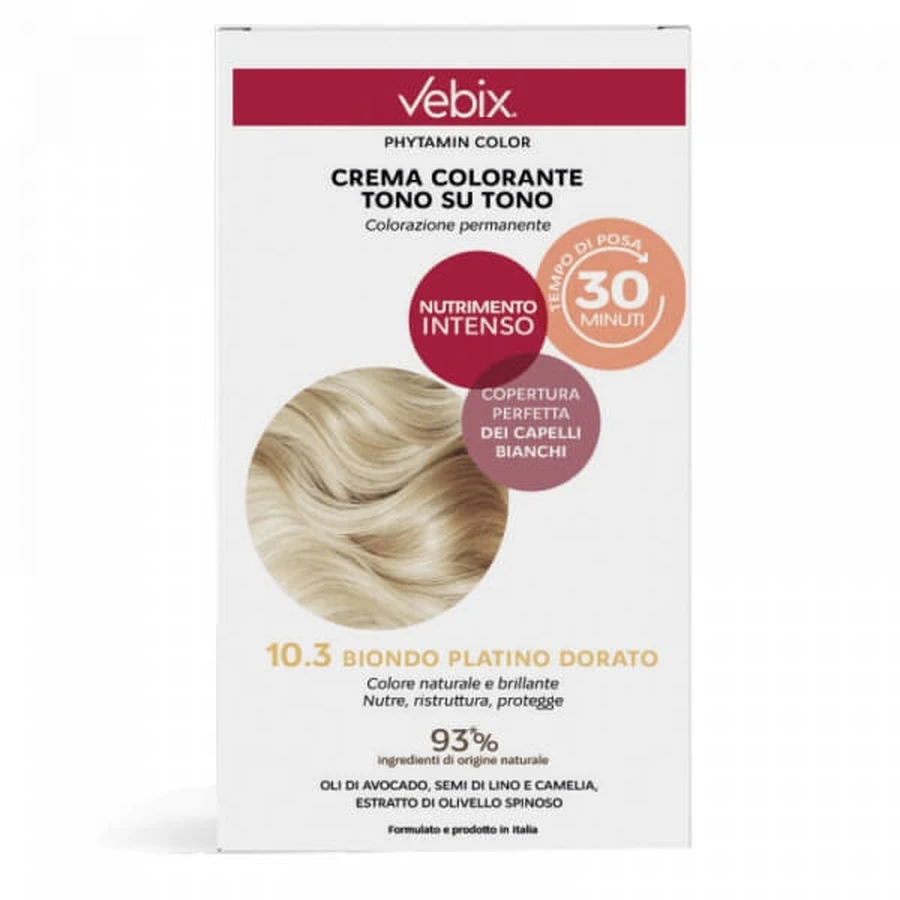 VEBIX TONE-ON-TONE HAIR COLORING CREAM 10.3 PLATINUM GOLDEN BLONDE