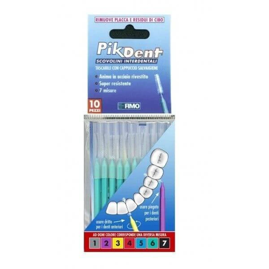 PIKDENT SCOVOLINI INTERDENTALI CON CAPPUCCIO SALVAIGIENE MISURA 6 (1,0MM)