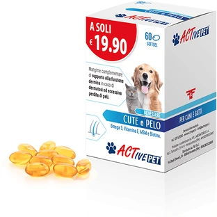 ACTIVE PWR WELLNESS HUID EN VACHT 60 SOFTGELS VOOR HONDEN EN KATTEN
