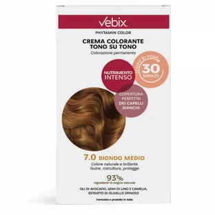 VEBIX CREMA COLORANTE CAPELLI TONO SU TONO 7,0 BIONDO MEDIO