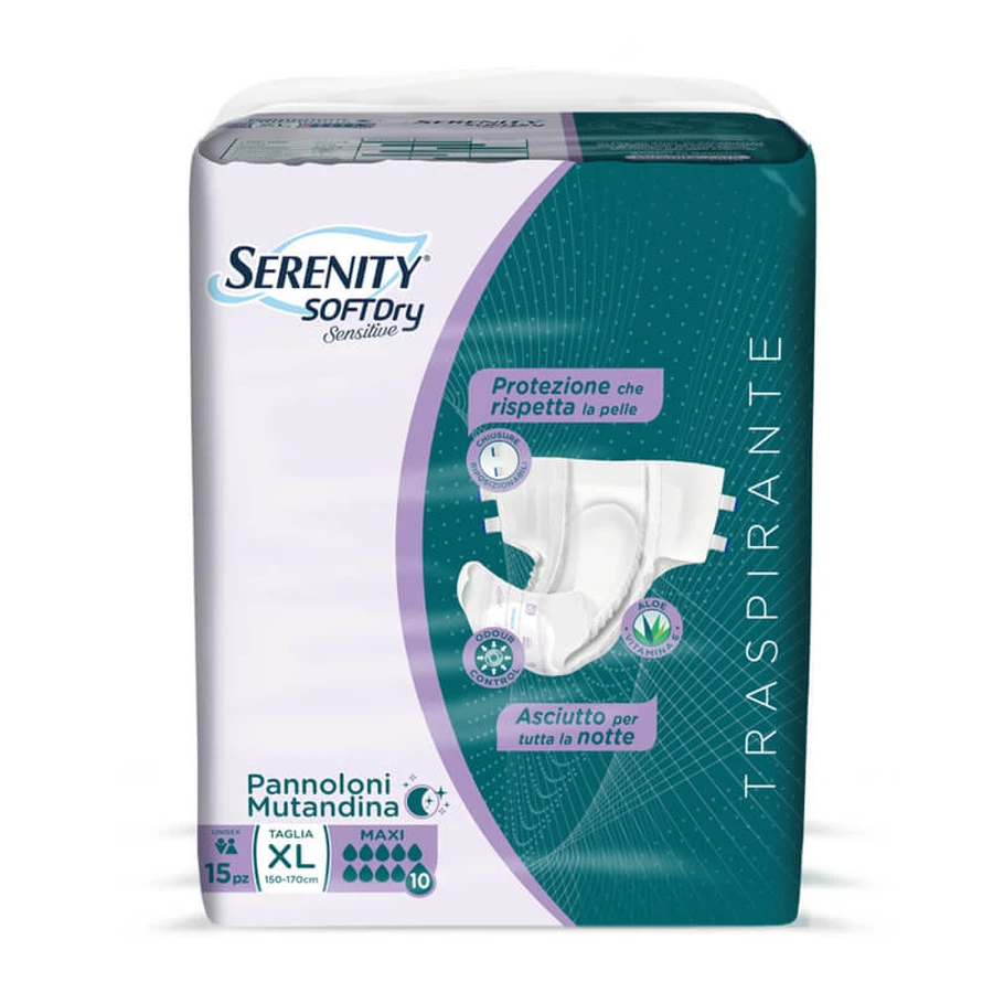 SERENITY SOFTDRY SENSITIVE 15 COUCHES CULOTTES TAILLE L(110-150 CM) MAXI