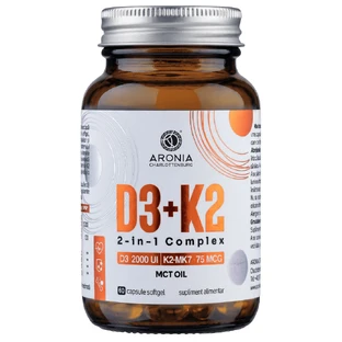 Vitamine D3+K2, complexe 2 en 1 - 2 vitamines essentielles, absorbées de manière optimale, pour des os, des dents et des muscles en bonne santé.